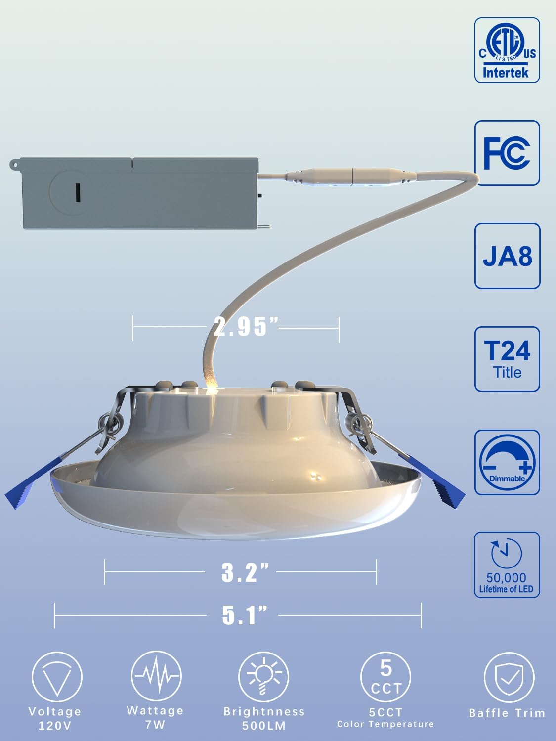 AKIHE 12 Pack 4 Inch Recessed Lighting Led,Indirect Indoor Down Lights,5CCT-in-ONE(2700K-5000K) 7W 500LM,High Hat L ights with Junction Box,ETL&FCC (4