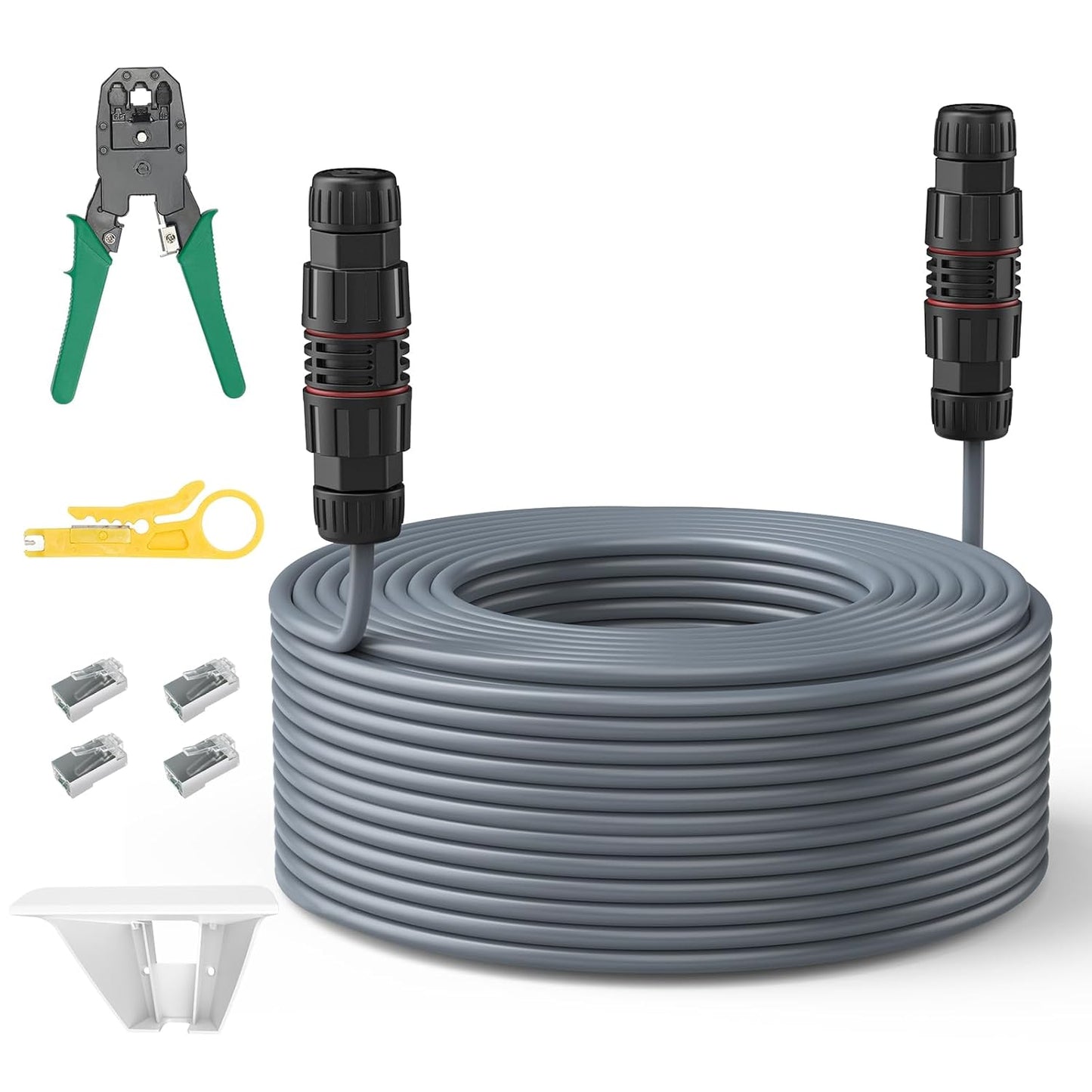 Starlink Cable 150ft Extension to 225ft, Replacement Cable ; Repair Kit with Starlink Router Mount, IP68 Waterproof, Support 1000M Protocol