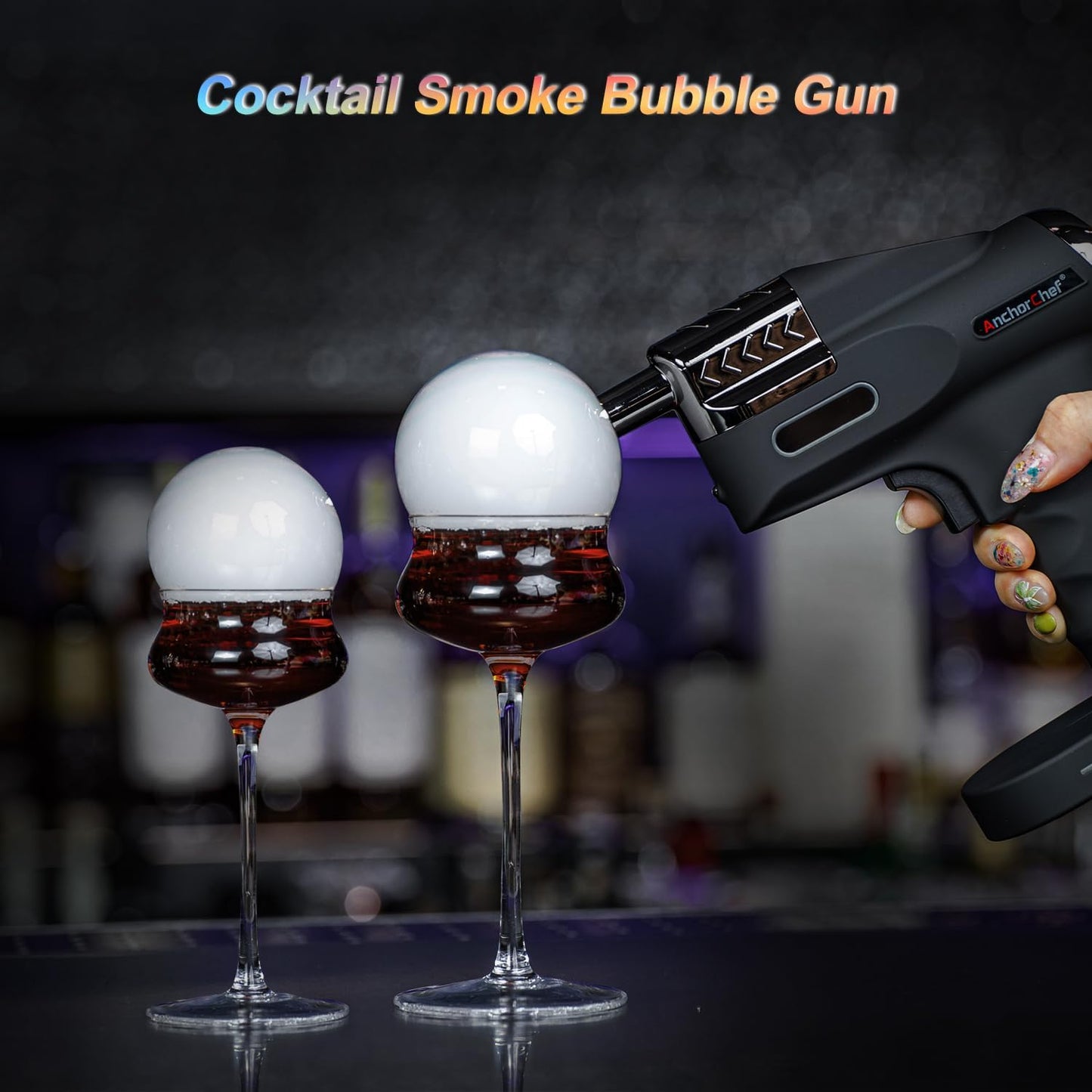 AnchorChef Vapour Ultra Blaster Cocktail Smoke Gun with Aroma Liquid and Edible Bubbles