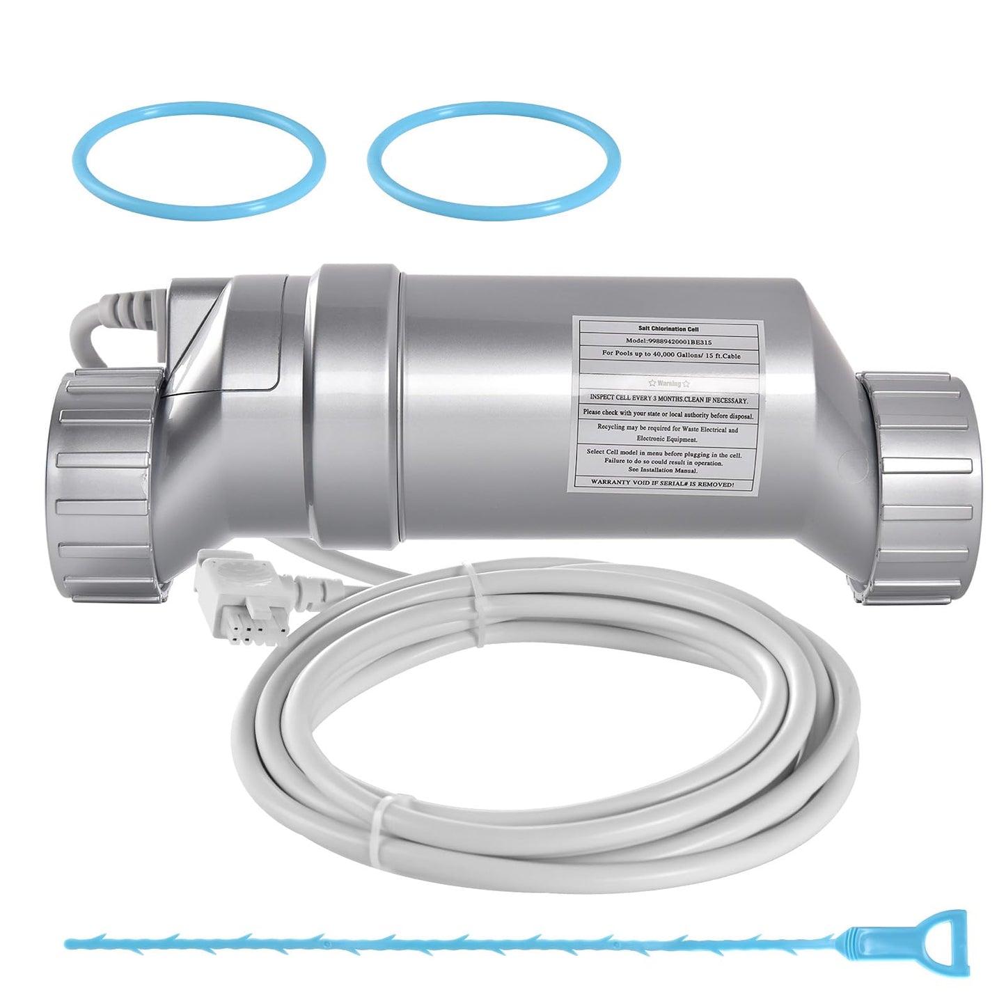 T-15 Salt Cell Replacement for Hayward W3T-CELL-15, 3+ Year Titanium Core, Cuts Chlorine Costs Up to 56%, Compatible with AquaRite/AquaTrol/ProLogic/AQ-Logic Firmware 1.50+, 40,000 Gallon Pools