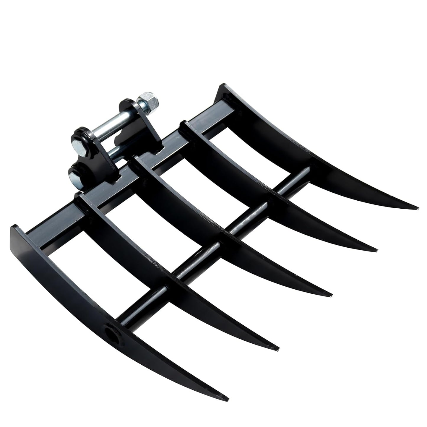 Metal Rake Mini Excavator Attachment, Wide Backhoe Rake, Loose Digging Garden Orchard Soil Implements for Mini Excavator (Metal Rake)