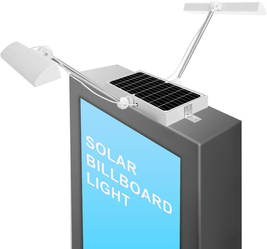 Solar Sign Lights Outdoors Wireless Billboard Light, LED Both Sides, Illuminating 8000mAh Battery