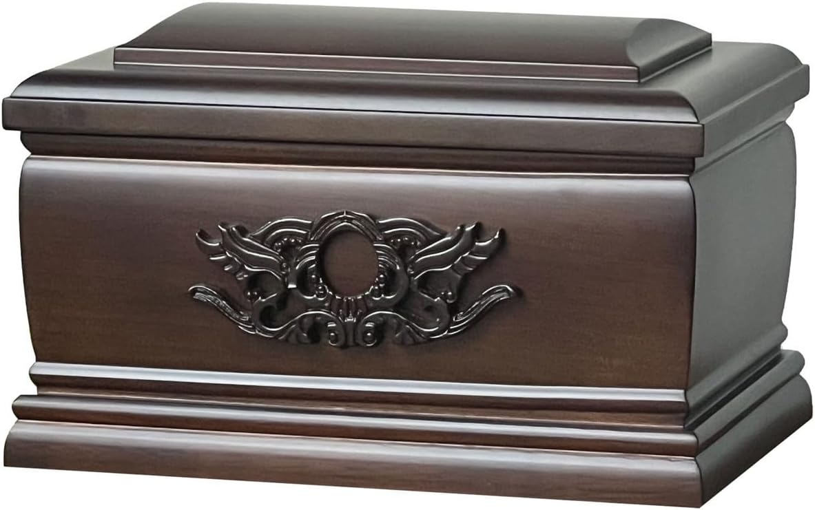 Solid Wood Urns Ebony for Human Ashes Adult Male Female, Large Burial Funeral Urns for Ashes, Holds Up to 220 LBS