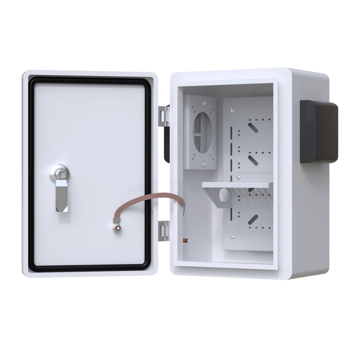 Weatherproof Steel Electrical Enclosure Box with Wall & Pole Mount 8x12x6