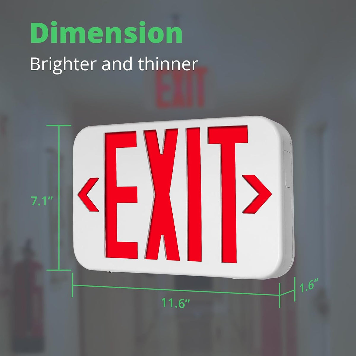 GKOLED Double-Sided LED Exit Sign, Switchable Color, Emergency Light, 6Pack