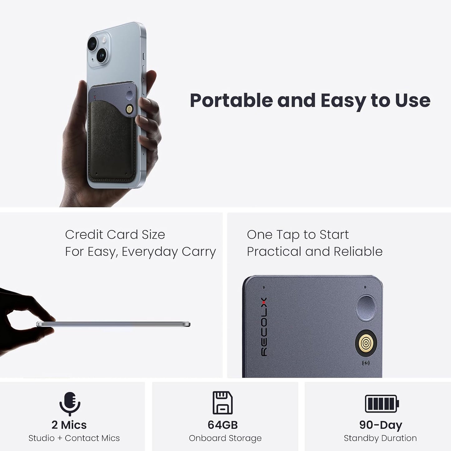 Recolx AI Meeting Voice Recorder, AI Taking Device and Meeting Recorder