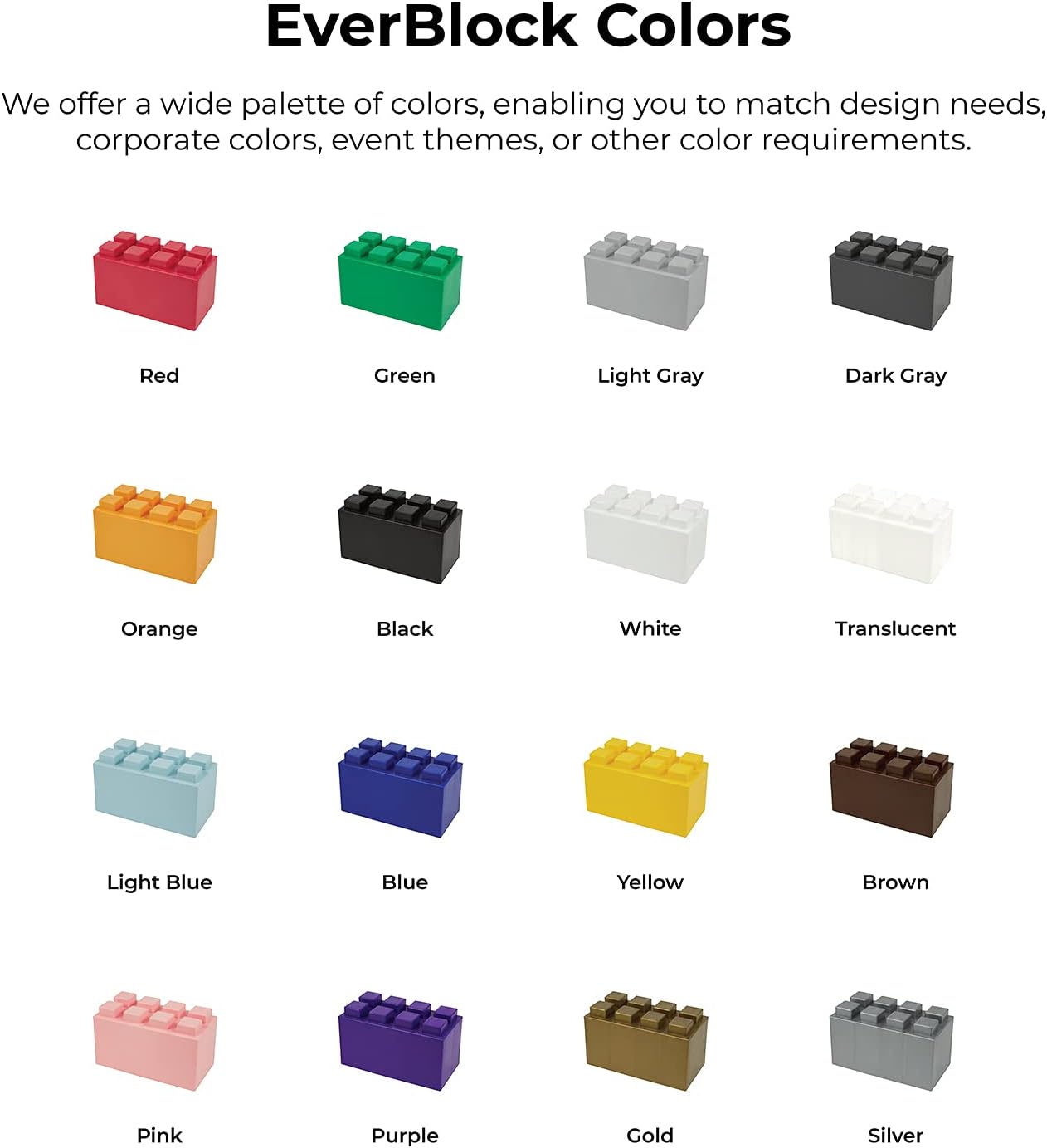 EverBlock Single Color Combo Pack | 50 Block Starter Pack | Giant Building Blocks | Easy to Connect & Reuse | Indoor & Outdoor Use | Build Displays &