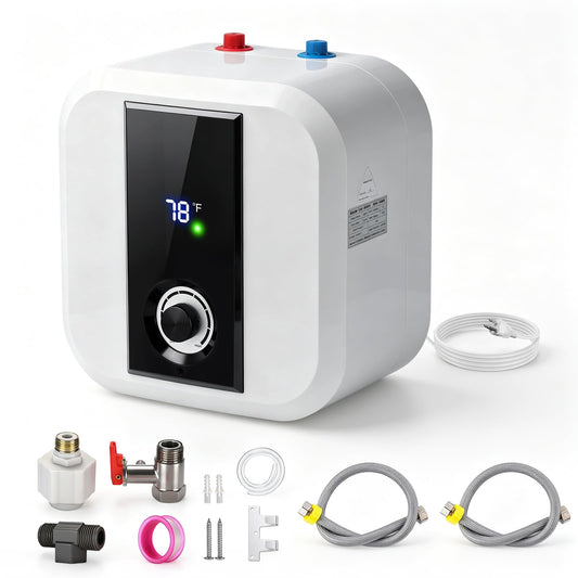 30L Under-Sink Water Heater, 8-Gal Electric Tank Water Heater