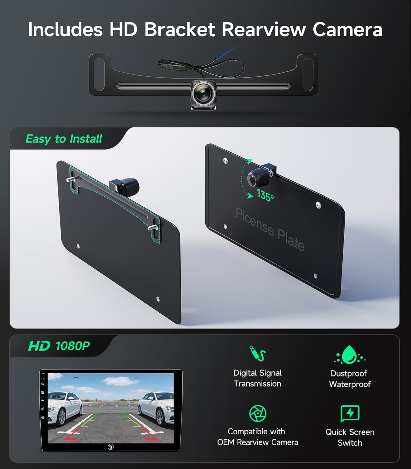 10.2 Inch Car Radio Stereo for Dodge Ram Pickup 1500 2500 3500 2013-2018, Wireless CarPlay & Android Auto, HD Touchscreen, GPS Navigation, HD Backup Camera