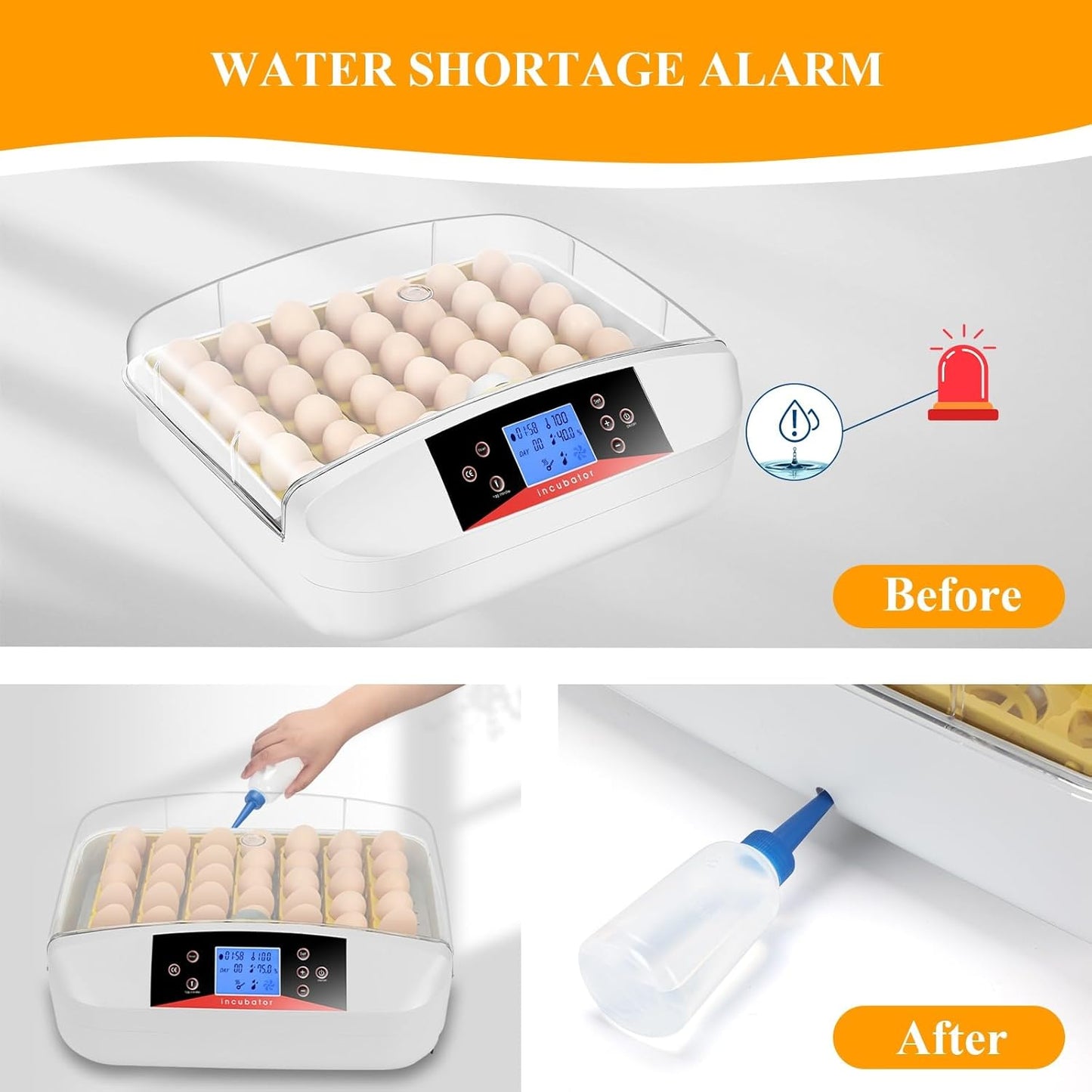 wyness 56 Egg Incubator with Automatic Egg Turning, LED Egg Candler and Automatic Temperature Control, Incubators for Hatching Eggs with  Display for