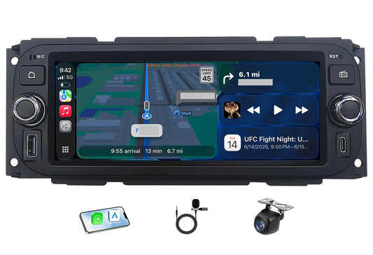 Car Stereo Radio for Dodge Ram 1500 2500 3500 2002-2005: 6.8 Inch 1280x800 IPS Touch Screen Wireless CarPlay Android Auto GPS 5G WiFi SWC 1080P Backup Camera Bluetooth FM/RDS