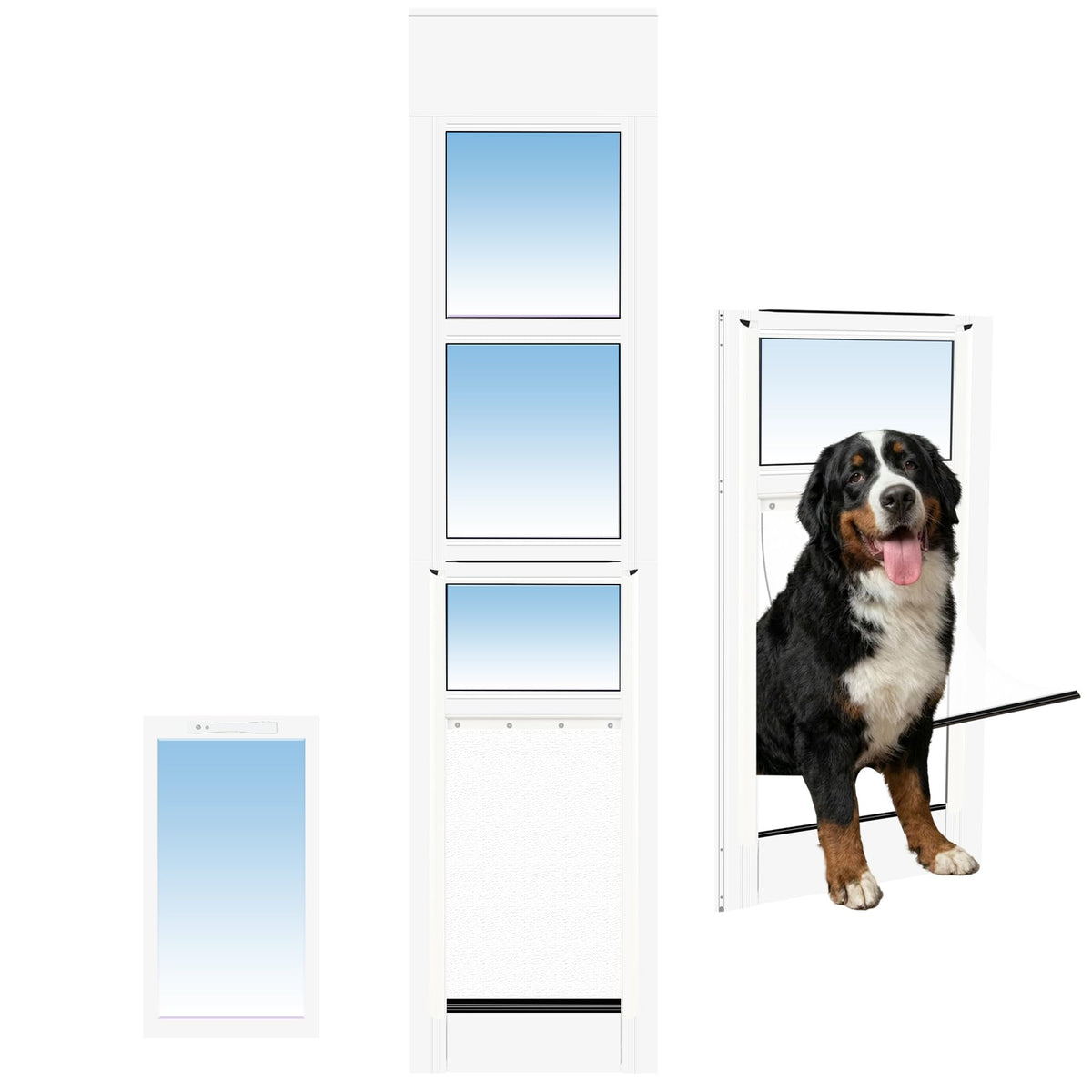 XL Dog Door for Sliding Glass Door, 75.98" to 81.54" Adjustable Height
