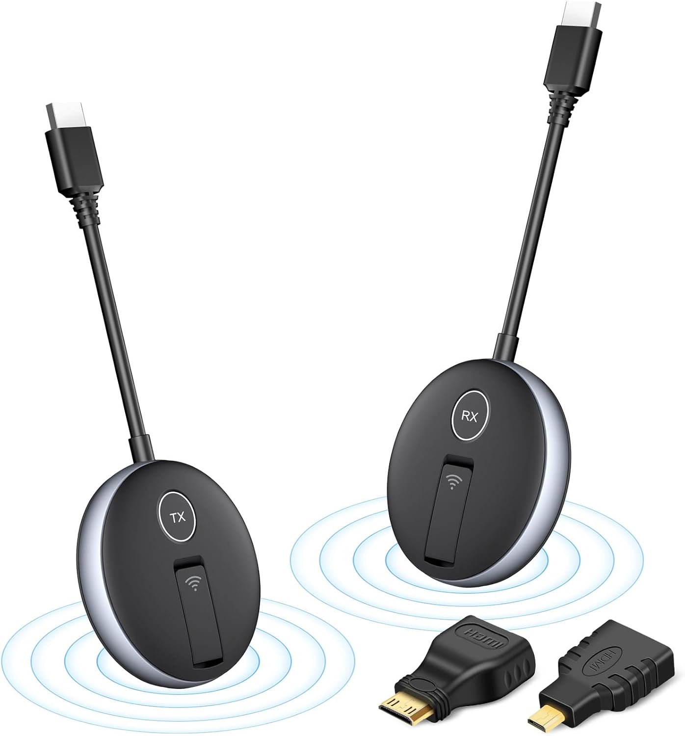 Wireless Hdmi Transmitter and Receiver 4k Kit.One Receiver and Two Transmitter Packages,Switch at Will, Matching Distance 50M VGA Dual Screen Casting