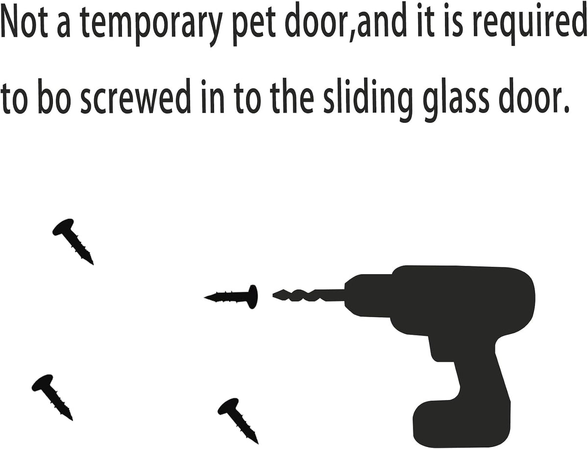 XL Dog Door for Sliding Glass Door, 75.98" to 81.54" Adjustable Height