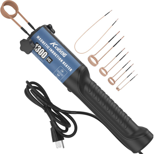 Induction Heater 1300W 110V Bolt Removal,Magnetic Induction Heater Tool with 5 Coils for Rusty Screw Removing,Deep Blue