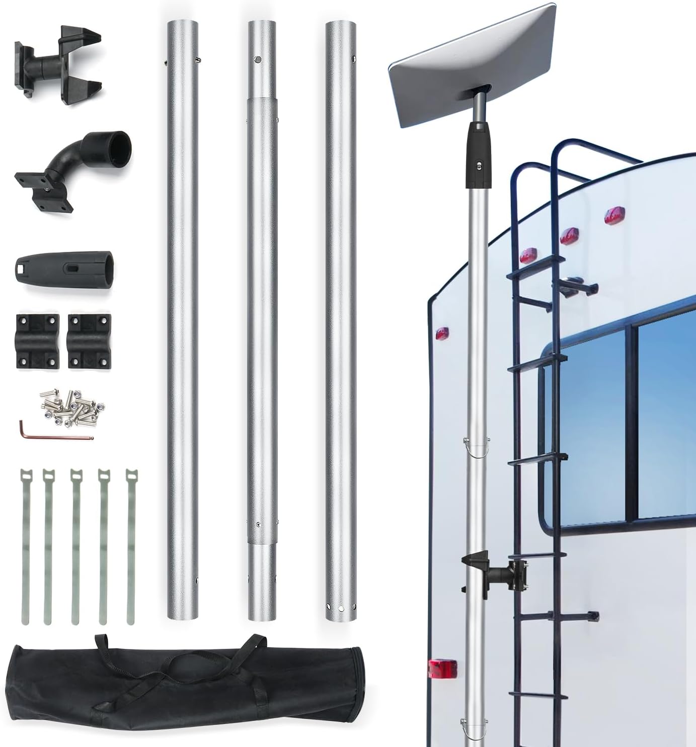 Lymezato Starlink RV Pole with Ladder Mounting Bracket Fit for Starlink 2nd Generation