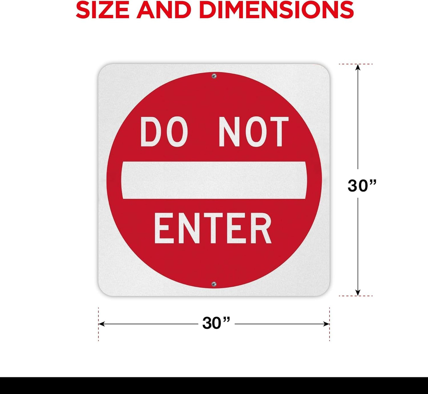 OLANZU Do Not Enter Sign 30x30 - Pack of 3 High Intensity Prismatic Aluminum - Honeycomb Reflective Do Not Enter Signs - Rust Free Metal Do Not Enter