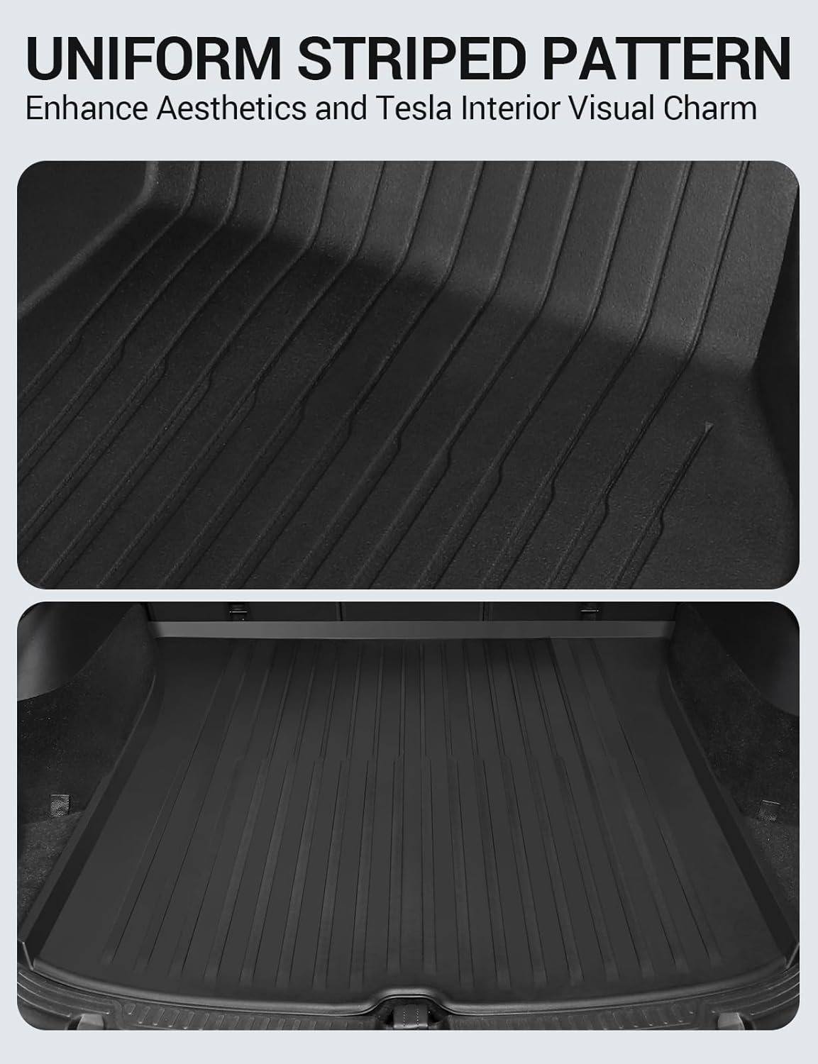 BASENOR Tesla Model Y Floor Mats Set All Weather Waterproof TPE Floor Mat Removable Anti-Slip Carpet Interior Liners Front Rear Cargo Liner Model Y