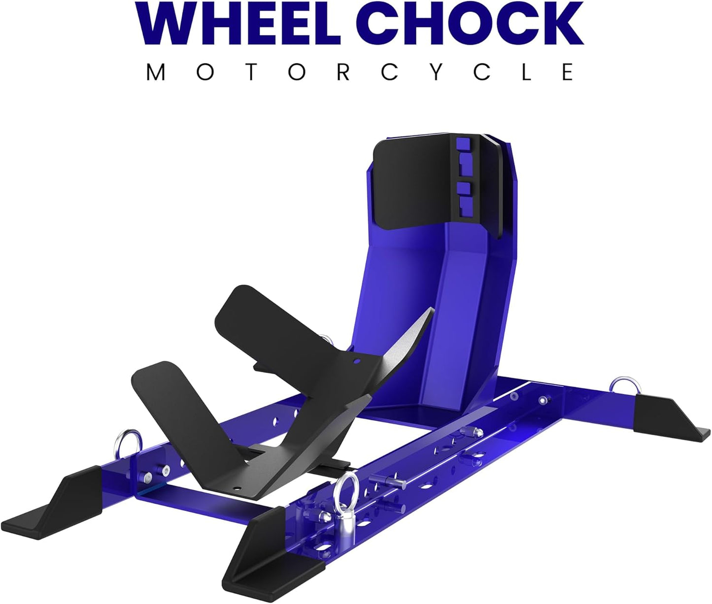 GRAND PITSTOP Universal Wheel Chock for Motorcycle Stand for Trailer Completely Adjustable Detachable Foldable Wheel Chock (Blue) 4000 lbs Blue V1