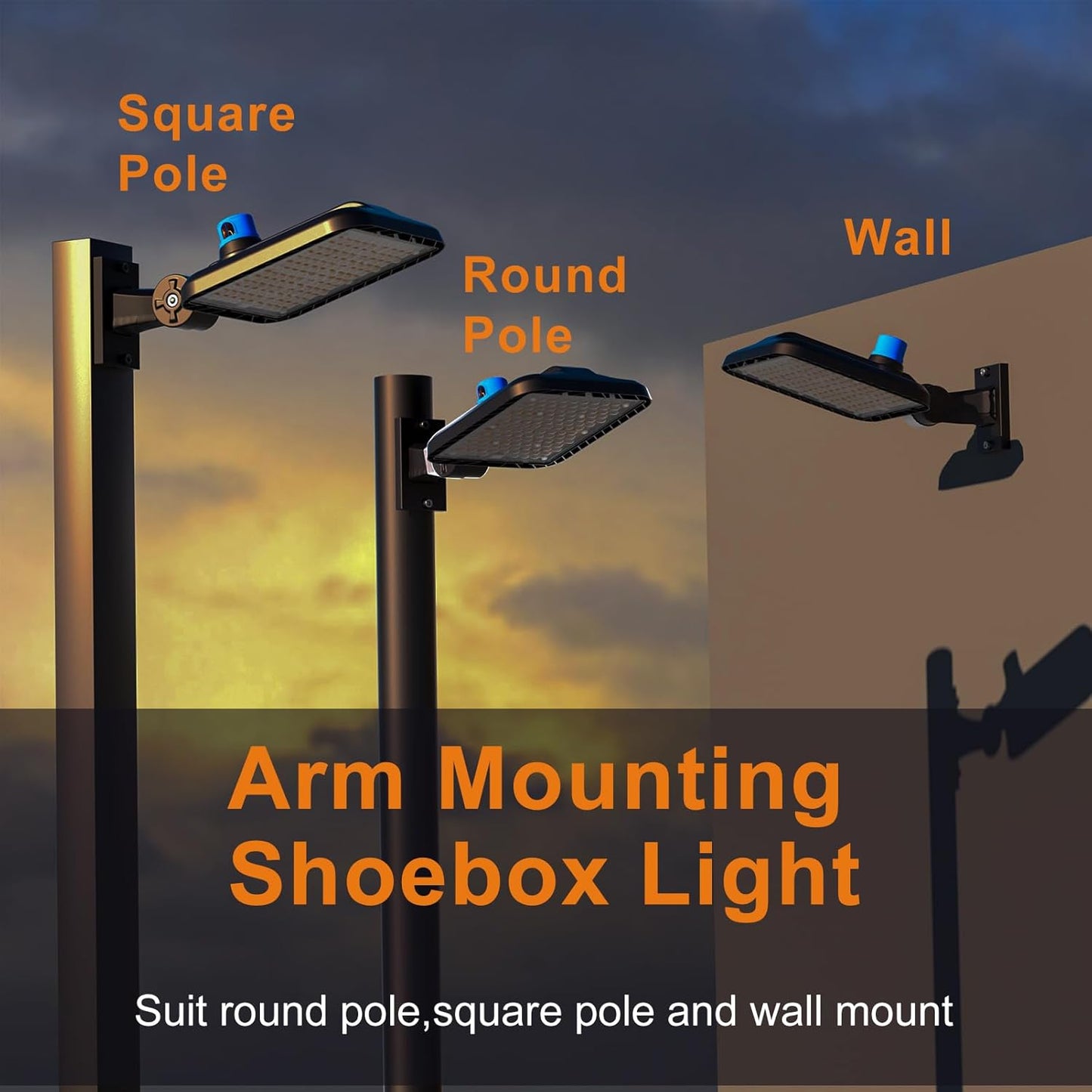 240W LED Parking Lot Light 36000LM (Eqv to 1000W HSP) Parking Lot Lights Commercial with Arm Mount, 5000K Ou