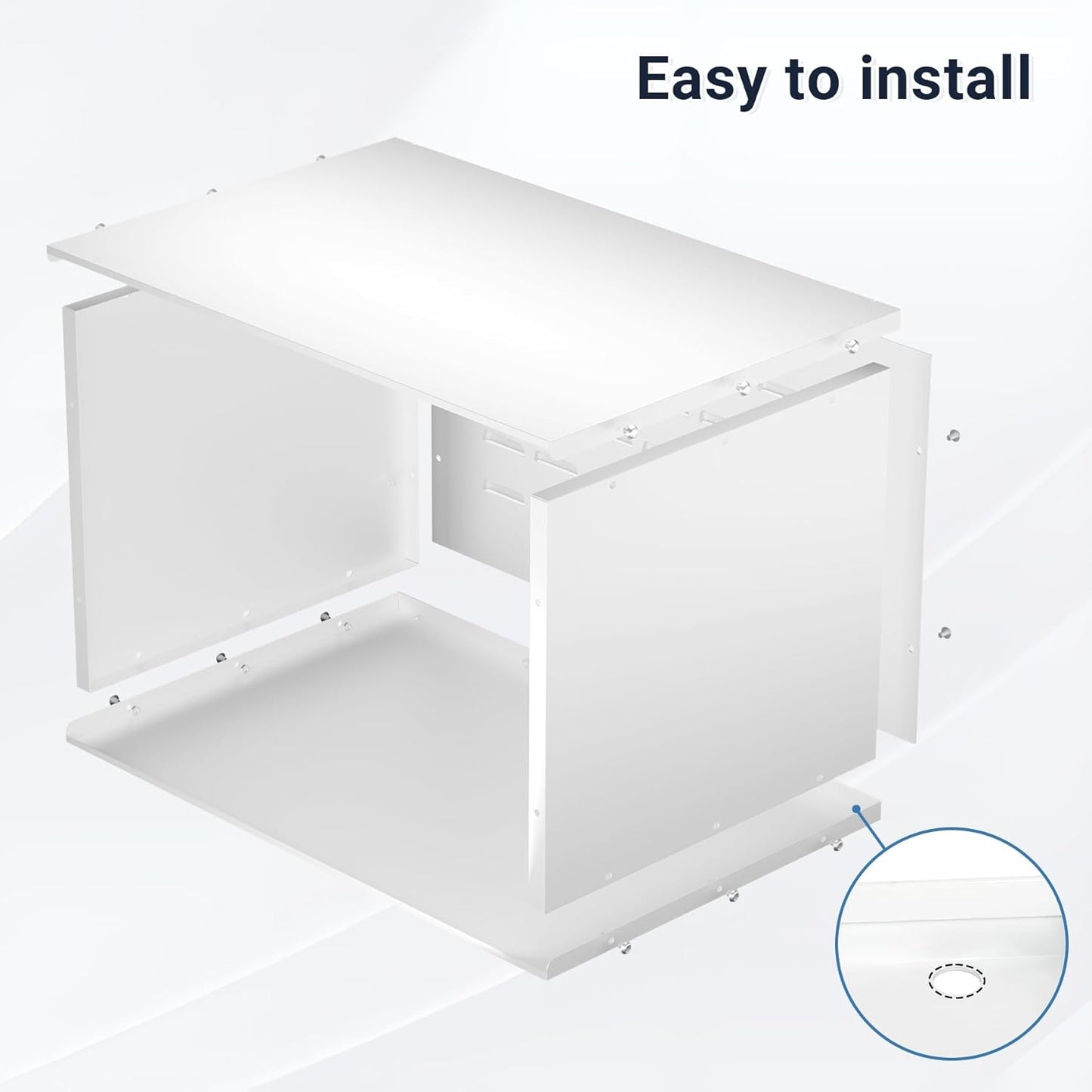 Upgraded PTAC Wall Sleeve, 26.1”L x 15.5“W Metal Wall Sleeve with Exterior Grille for Packaged Terminal Air Conditioners, Ventilation & Drain Hole Design, Noise-reducing Waterproof