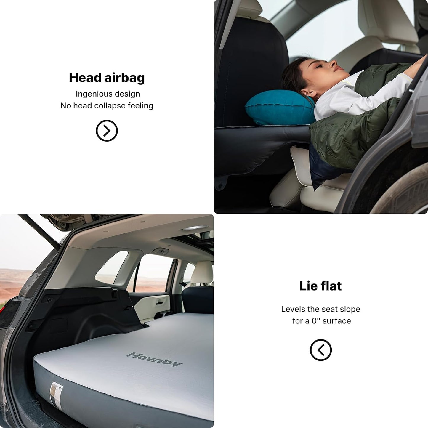 Havnby FlatCore TPU Backseat Mattress for RAV4 Generation 6, 4-inch Foam Camping Mattress for Road Trip Sleeping