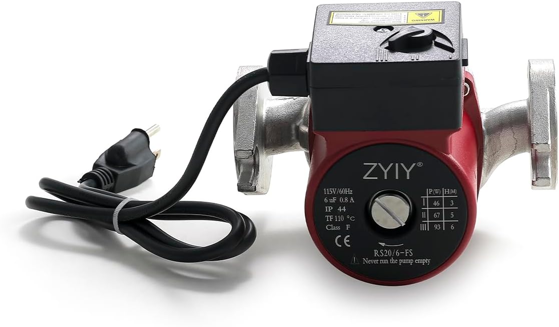 1" Stainless Steel Flange Connection 115V Hot Water Pressure Booster Pump,93W, 3-Speed Switchable Circulation/Circulator Pump Recirculating Pump, for Solar Water Heater/Floor heating/Boiler,Red