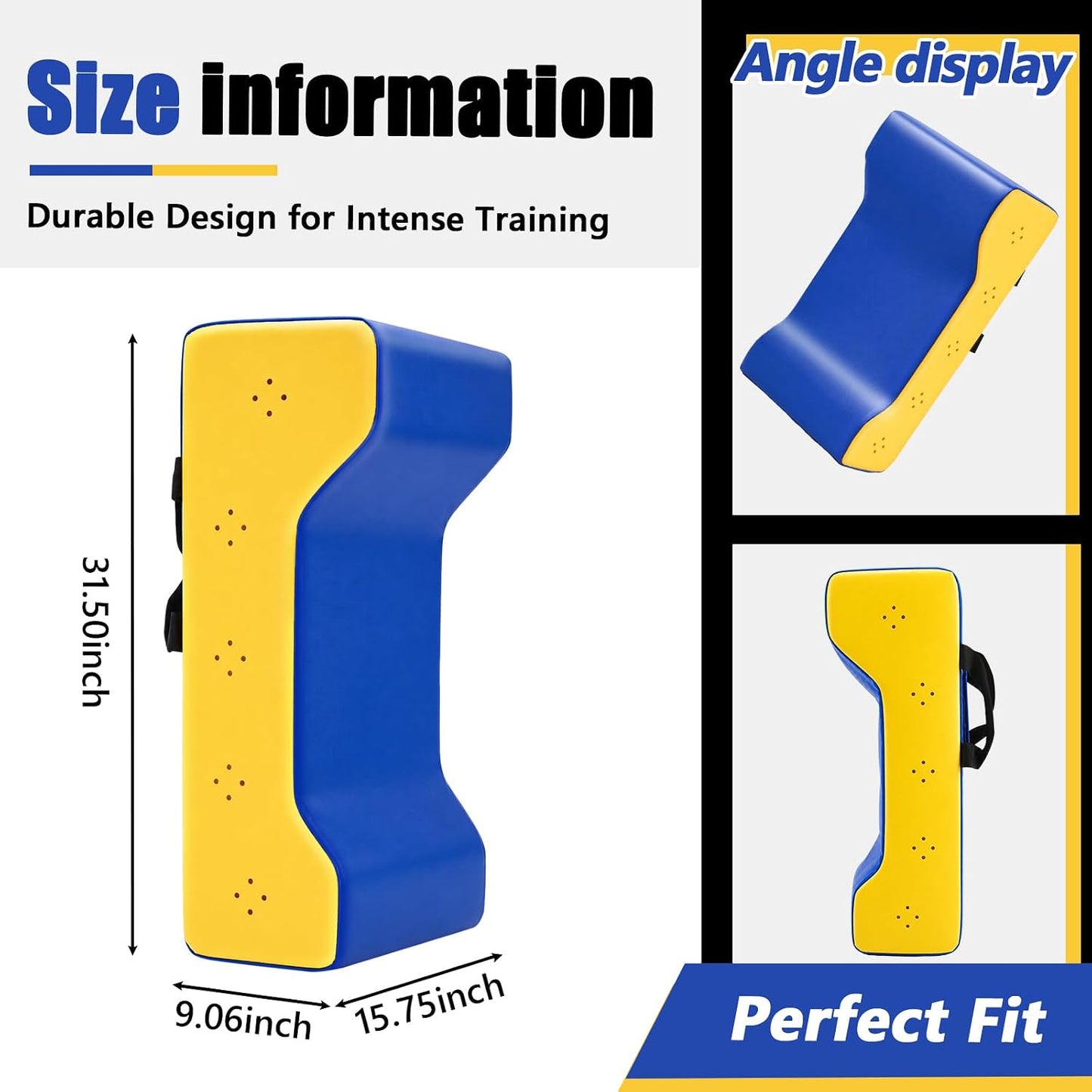 Tinideya Wedge Football Blocking Pad with Handles Denser Softer Foam Sport Tackle Shield Portable Rugby and Football Training Equipment for Blocking, Bumping and Contact Drills, 32 x 16 x 9 in