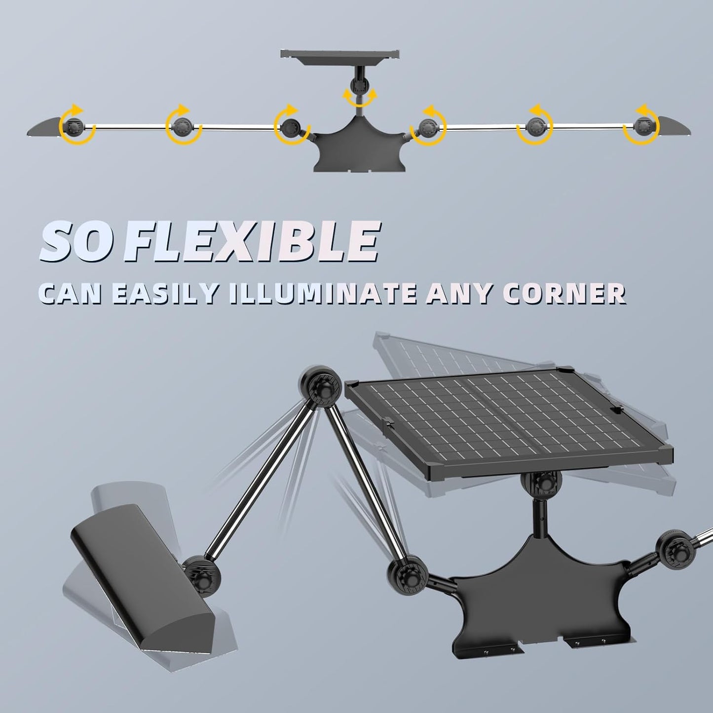 Outdoor Solar Sign Light, 5090 Lumens, 12000 mAh, IP65 Waterproof, Solar Powered Commercial Light, for Real Estate Signage, Garden Fence Lighting, Hypermarket Door Number Lighting (Black)