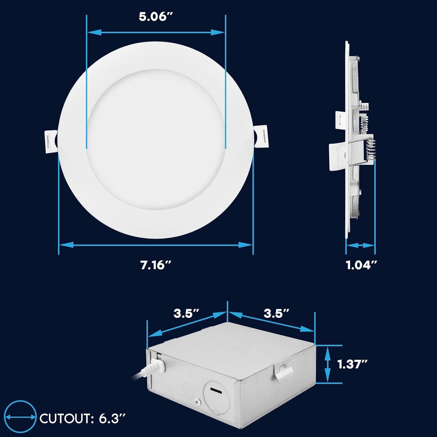 LUXRITE 6 Inch Smart LED Recessed Lighting, RGBW Color Changing, WiFi App and Voice Control, Compatible with Alexa and Google Home, No Hub Required,