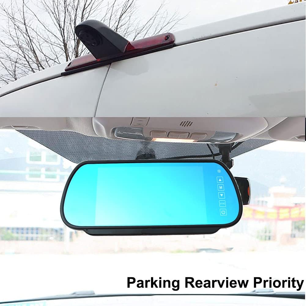 Brake Light Backup Camera Compatible with Dodge Benz Sprinter W906 2007-2022 /V W Crafter Vans 2007-2016/Freightliner Sprinter 2001-2021(with Monitor)
