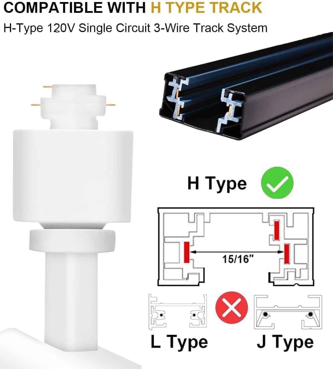 12W LED Track Lighting Heads,2700K-6500K Stepless Dimming H Type Dimmable Rail Ceiling Track Lights Fixtures