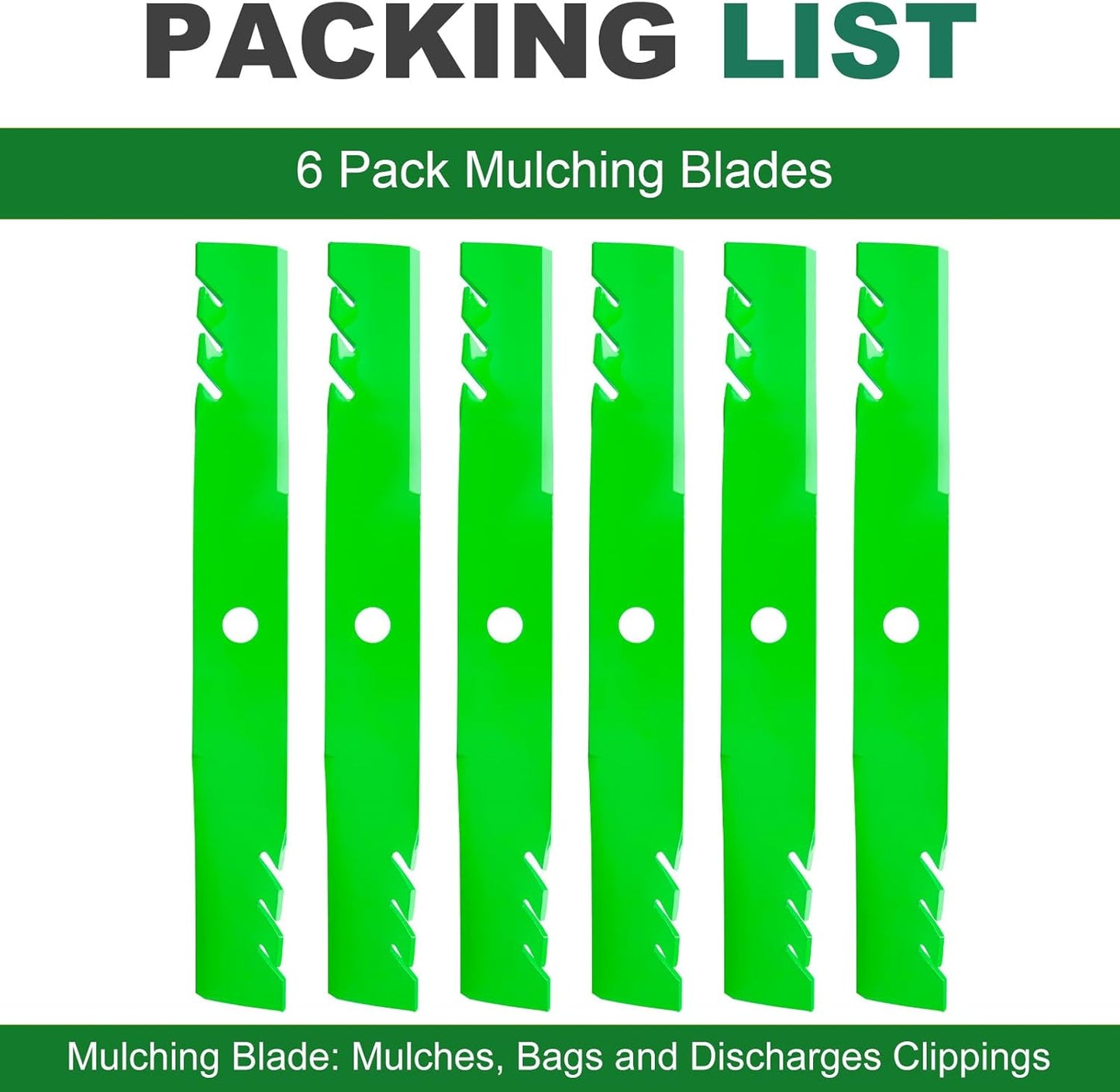 John Deere M128485 M131958 M144196 M163983 TCU15881 396-730 Mower Blades, Compatible with  60 inch Deck 737 757 777 797 997 1023E 1025R 4210 4310 4410(6pack) 6 pack