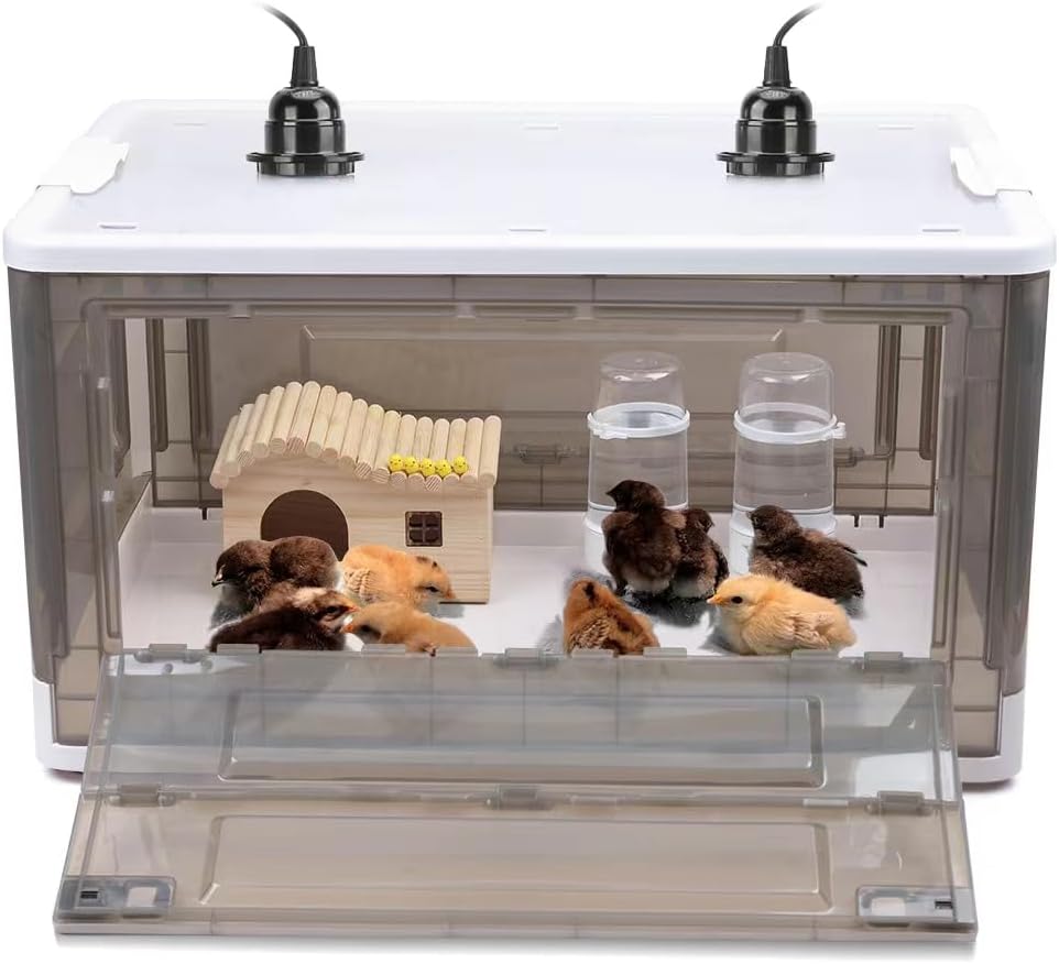 Chick Brooder,Fan Ventilation Circulation Design,Brooder Box for Chicks,Brooder Heater Warms up to 25 Chicks (23″x17″x14″)