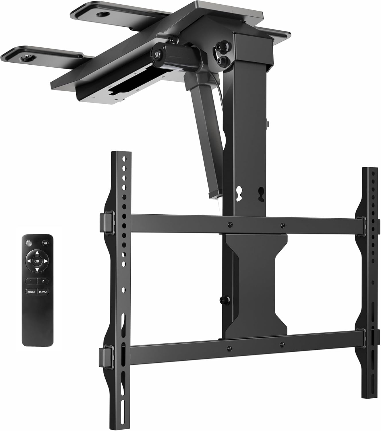 Electric Flip Down Ceiling TV Mount for 37 to 70 inch Screens, Large Motorized Flat or Pitched Ceiling VESA