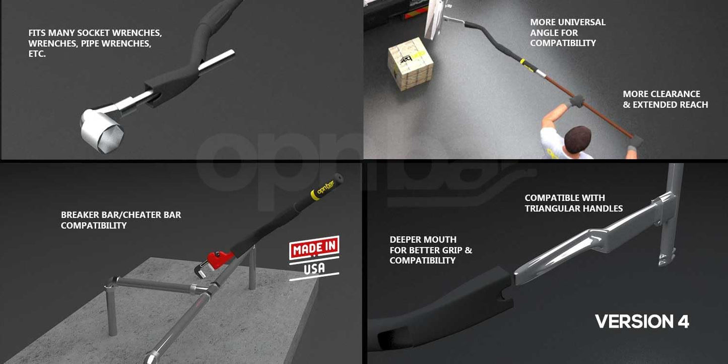 OPNBar Version 4 (1 Pack) Large Mouth Leverage Bar - for Shipping Container Doors - with SAFER GRIP Gloves