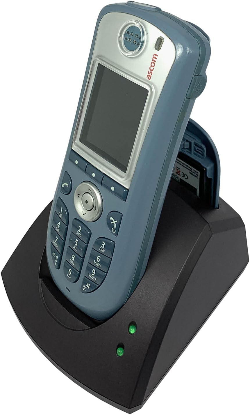 Dual Charger for The Ascom d63 / i63 and d62 / i62 Phones. Charges 1 Phone and 1 Spare Battery. Power Supply Included
