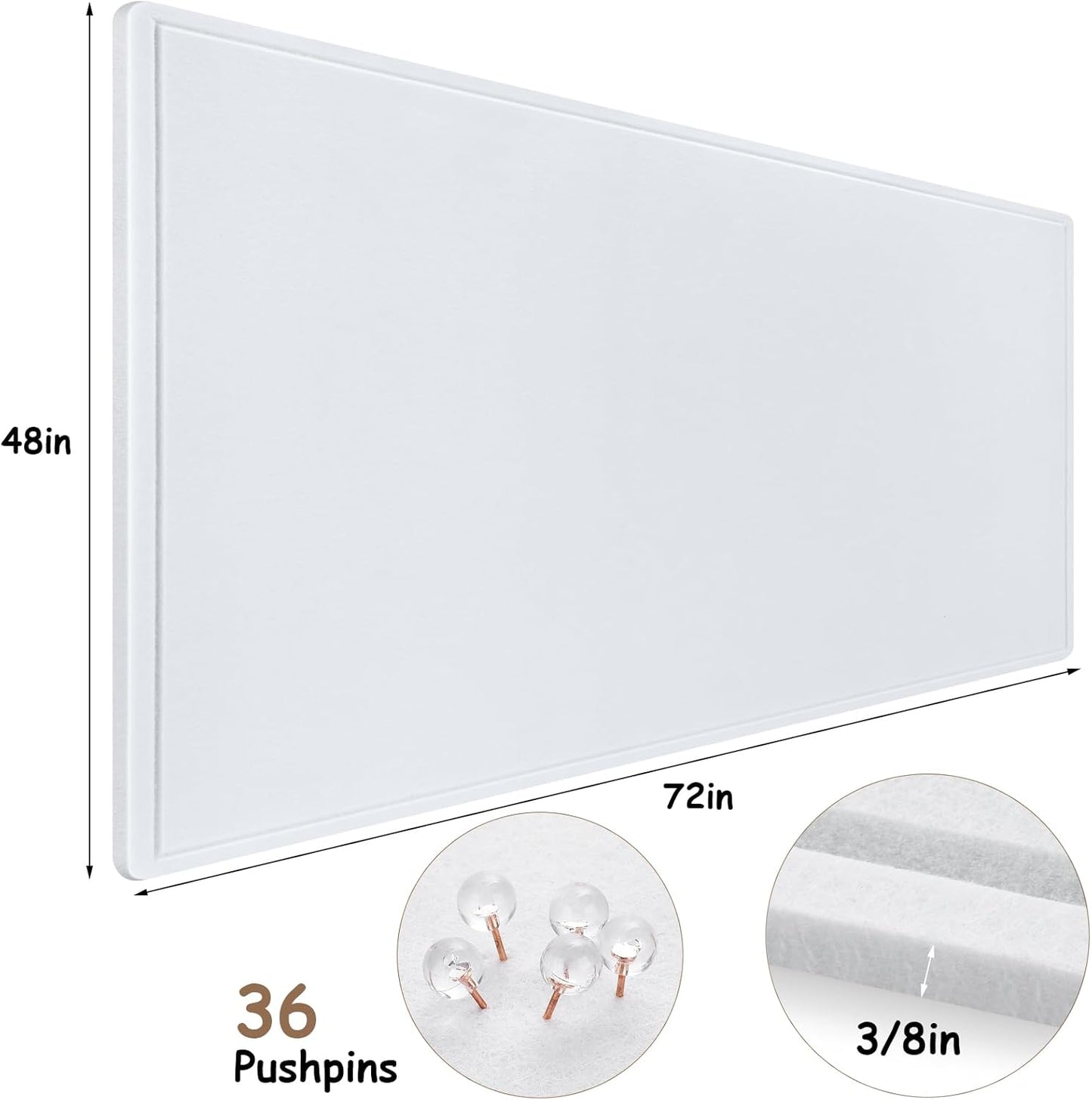 Large Bulletin Board, Foldable 72x48 Inches Cork Board Alternative, Large Felt White