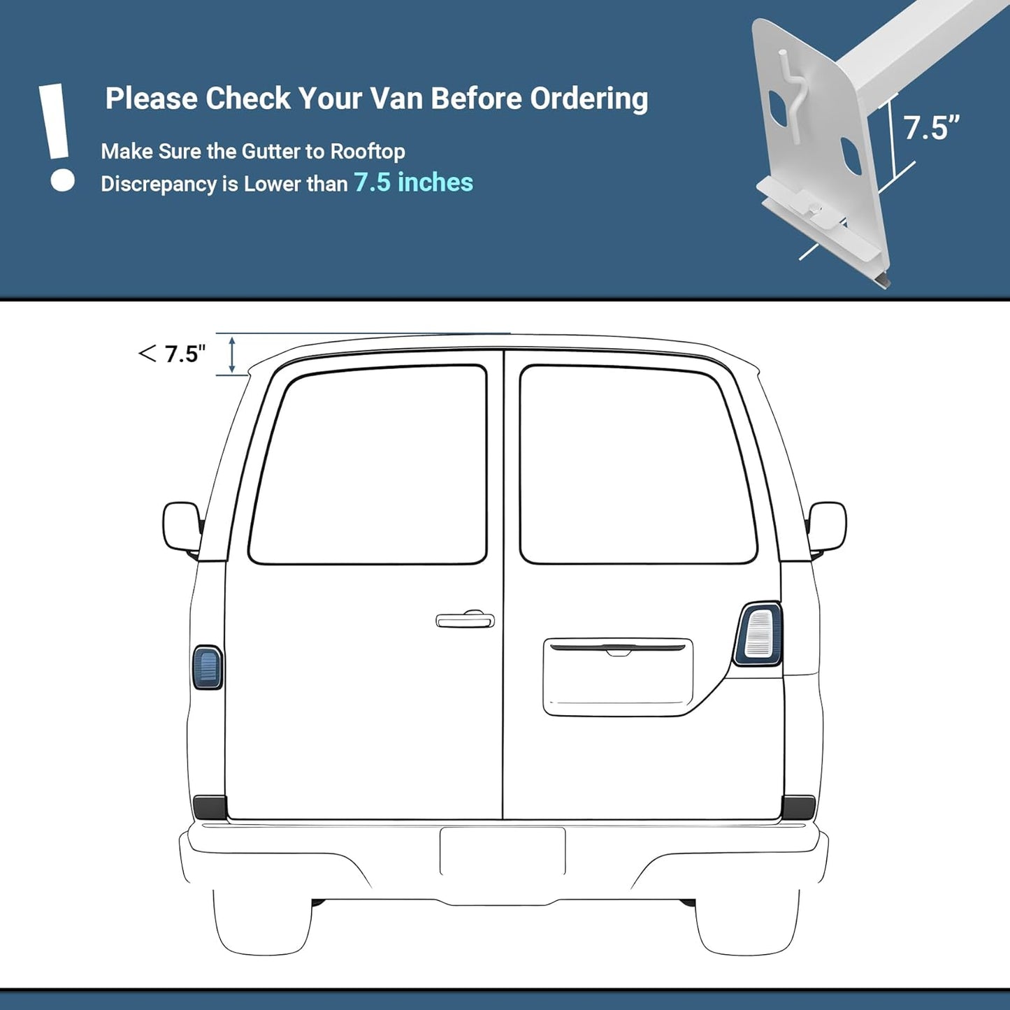 Van Roof Ladder Rack 2 Bar Set