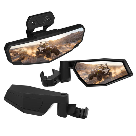 Folding Side Mirrors Adjustable Center Rearview Mirror Kit for Polaris RZR XP 1000 Sport/Ultimate/Premium 2024 2025 2026 Accessories