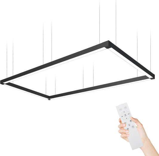 8FT x 4FT LED Linear Light Rectangular Set with Remote Control, 50W Seamless Connection, 3000K to 6000K Color Changing, Co