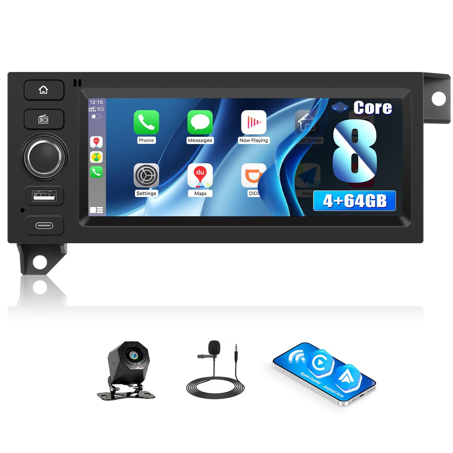 4+64G 8 Core Android 15 Car Radio Stereo for Dodge Ram 1500/2500/3500 1994-2002,Jeep Wrangler 1997-2002,Cherokee 1997-2001with Wireless Carplay,6.86" Touchscreen Car Radio with WiFi,GPS,BT,FM RDS
