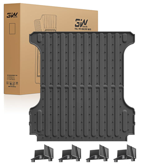 3W Truck Bed Mat for Dodge Ram 1500/1500 RHO 2019-2026 & Ram 1500 Classic 2019-2024 Short Bed (5.7 FT / 67.4inches) All Weather Protection TPE Heavy Duty Cargo Bed Liner (Not for Rambox) 2019-2026 Dodge Ram 1500 Bed Mat(5.7FT)