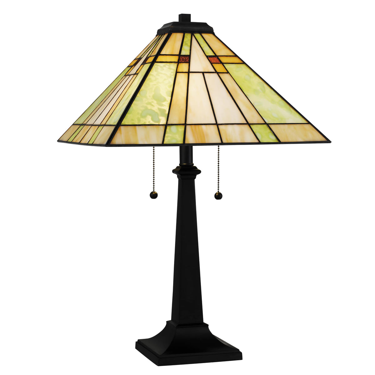 Quoizel Springfield 25" Matte Black Tiffany-Style Table Lamp