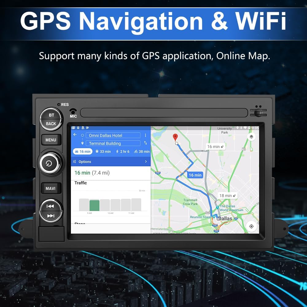 Android 13 Car Radio Compatible for Ford F150 F250 F350 Fusion Edge Explorer Taurus Freestar, Car Stereo Audio with Wireless CarPlay/Android Auto SWC GPS WiFi Bluetooth FM RDS DSP