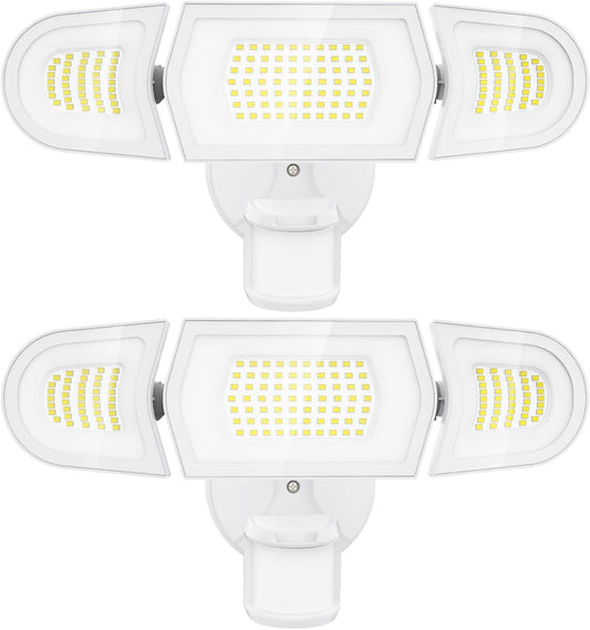 100W LED Security Light Motion Sensor Outdoor White Light, 2 Pack, 9000LM Super Bright