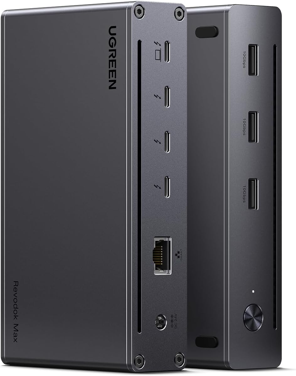 Max 208 Thunderbolt 4 Dock, 8-in-1 40Gbps Thunderbolt 4 Hub with 3 x Thunderbolt 4 Dual 4K@60Hz or Single 8K Display, 85W Charging, Gigabit Ethernet,