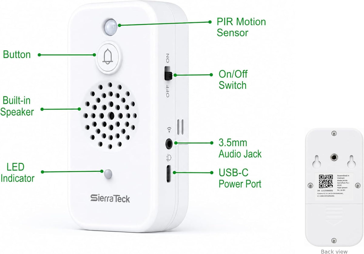 SierraTeck Pro: Motion-Activated Audio Player - Wi-Fi & Real-Time Alerts