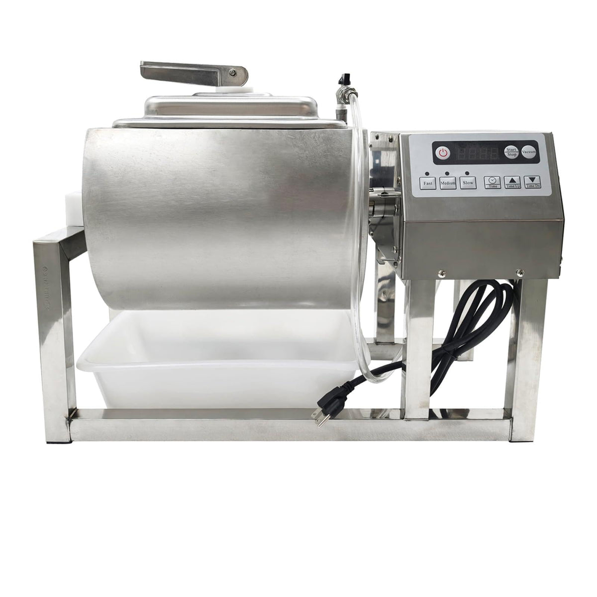 INTBUYING Vacuum Tumbler Marinator, 15L Commercial Vacuum Marinating Machine, Meat Curing Rolling Kneading Machine, 110V, Bidirectional Rotation Food Tumbler Marinating for Meat, Vegetable, Fish