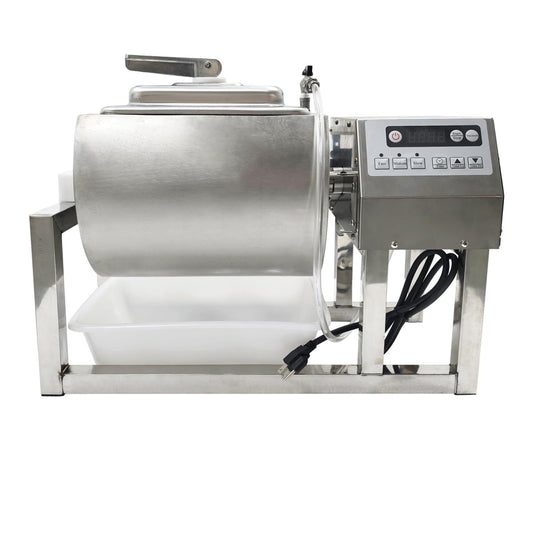 INTBUYING Vacuum Tumbler Marinator, 15L Commercial Vacuum Marinating Machine, Meat Curing Rolling Kneading Machine, 110V, Bidirectional Rotation Food Tumbler Marinating for Meat, Vegetable, Fish